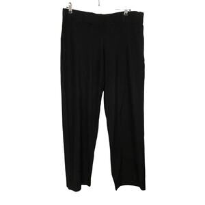 Eileen Fisher Ponte Straight Leg Pants‎ Women Size Large Black Pullon Mid-Rise